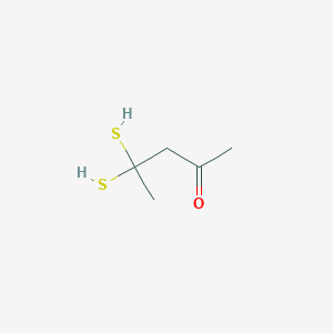 molecular formula C5H10OS2 B15452281 4,4-Bis(sulfanyl)pentan-2-one CAS No. 62453-09-2