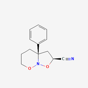 molecular formula C13H14N2O2 B15452382 (2S,3aR)-3a-Phenylhexahydro[1,2]oxazolo[2,3-b][1,2]oxazine-2-carbonitrile CAS No. 62682-37-5