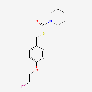 molecular formula C15H20FNO2S B15452395 S-{[4-(2-Fluoroethoxy)phenyl]methyl} piperidine-1-carbothioate CAS No. 62466-51-7