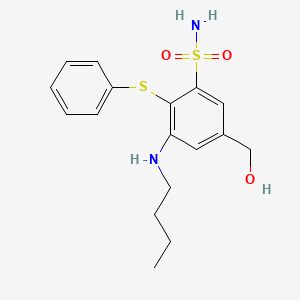 3-(Butylamino)-5-(hydroxymethyl)-2-(phenylsulfanyl)benzene-1-sulfonamide