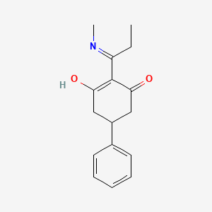 molecular formula C16H19NO2 B15452436 2-(1-Methylamino-propylidene)-5-phenyl-cyclohexane-1,3-dione CAS No. 62663-76-7