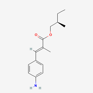 2-Propenoic acid, 3-(4-aminophenyl)-2-methyl-, 2-methylbutyl ester, (R)-