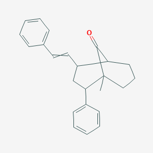 molecular formula C24H26O B15452521 1-Methyl-2-phenyl-4-(2-phenylethenyl)bicyclo[3.3.1]nonan-9-one CAS No. 62298-01-5