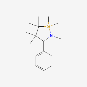 molecular formula C16H27NSi B15452569 1,2,2,3,3,4,4-Heptamethyl-5-phenyl-1,2-azasilolidine CAS No. 62346-57-0