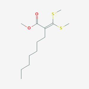 molecular formula C13H24O2S2 B15452767 Methyl 2-[bis(methylsulfanyl)methylidene]nonanoate CAS No. 62672-91-7