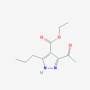 molecular formula C11H16N2O3 B15452824 Ethyl 3-acetyl-5-propyl-1H-pyrazole-4-carboxylate CAS No. 62538-28-7