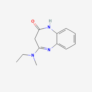 molecular formula C12H15N3O B15452893 4-[Ethyl(methyl)amino]-1,3-dihydro-2H-1,5-benzodiazepin-2-one CAS No. 62537-61-5