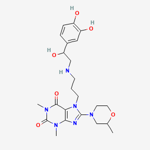 Theophylline, 7-(3-((2-(3,4-dihydroxyphenyl)-2-hydroxyethyl)amino)propyl)-8-(2-methylmorpholino)-