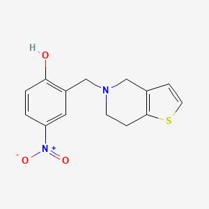 molecular formula C14H14N2O3S B15452982 2-[(6,7-Dihydrothieno[3,2-c]pyridin-5(4H)-yl)methyl]-4-nitrophenol CAS No. 62539-60-0