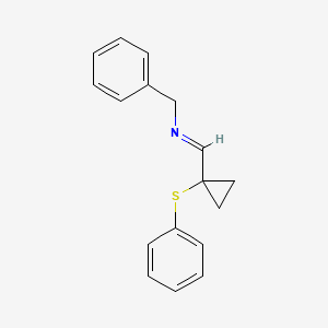 molecular formula C17H17NS B15453079 (E)-N-Benzyl-1-[1-(phenylsulfanyl)cyclopropyl]methanimine CAS No. 62240-47-5