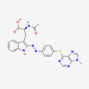 N-Acetyl-3-[2-(2-{4-[(9-methyl-9H-purin-6-yl)sulfanyl]phenyl}hydrazinylidene)-2H-indol-3-yl]-L-alanine