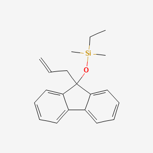 molecular formula C20H24OSi B15453145 Ethyl(dimethyl){[9-(prop-2-en-1-yl)-9H-fluoren-9-yl]oxy}silane CAS No. 62654-72-2