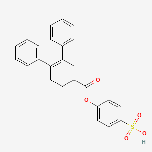 molecular formula C25H22O5S B15453155 4-(3,4-Diphenylcyclohex-3-ene-1-carbonyl)oxybenzenesulfonic acid CAS No. 62544-85-8