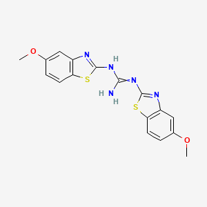 molecular formula C17H15N5O2S2 B15453214 N,N''-Bis[(5-methoxy-1,3-benzothiazol-2-yl)]guanidine CAS No. 62540-15-2