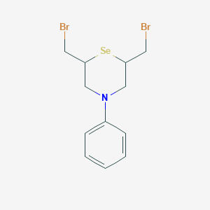 molecular formula C12H15Br2NSe B15453263 2,6-Bis(bromomethyl)-4-phenylselenomorpholine CAS No. 62757-27-1