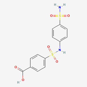 molecular formula C13H12N2O6S2 B15453283 4-[(4-Sulfamoylphenyl)sulfamoyl]benzoic acid CAS No. 62646-35-9