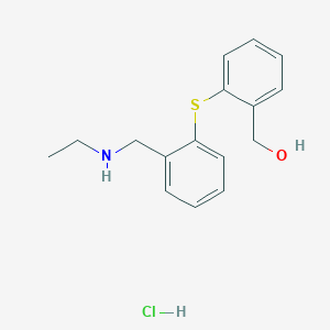 [2-[2-(Ethylaminomethyl)phenyl]sulfanylphenyl]methanol;hydrochloride