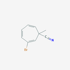 3-Bromo-1-methylcyclohepta-2,4,6-triene-1-carbonitrile