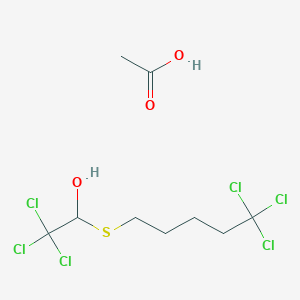 Acetic acid;2,2,2-trichloro-1-(5,5,5-trichloropentylsulfanyl)ethanol