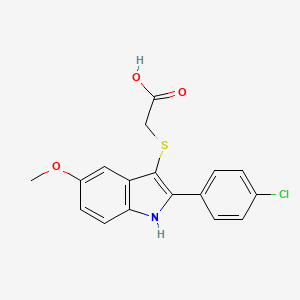 molecular formula C17H14ClNO3S B15453522 {[2-(4-Chlorophenyl)-5-methoxy-1H-indol-3-yl]sulfanyl}acetic acid CAS No. 62663-07-4