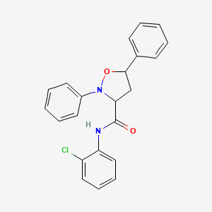 molecular formula C22H19ClN2O2 B15453671 3-Isoxazolidinecarboxamide, N-(2-chlorophenyl)-2,5-diphenyl- CAS No. 62513-19-3