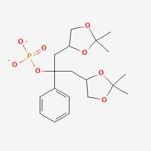 molecular formula C19H27O8P-2 B15453831 1,3-Bis(2,2-dimethyl-1,3-dioxolan-4-yl)-2-phenylpropan-2-yl phosphate CAS No. 62473-22-7