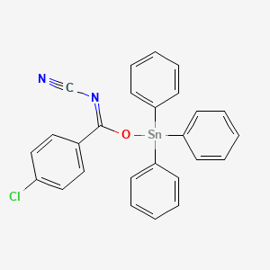 {(E)-(4-Chlorophenyl)[(triphenylstannyl)oxy]methylidene}cyanamide