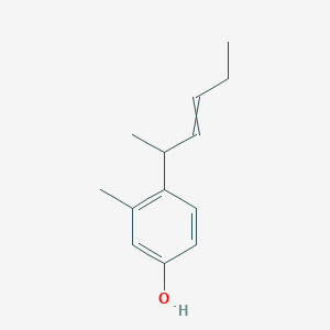 molecular formula C13H18O B15453949 4-(Hex-3-en-2-yl)-3-methylphenol CAS No. 62536-90-7