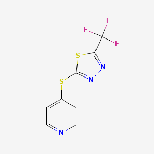 molecular formula C8H4F3N3S2 B15453955 4-{[5-(Trifluoromethyl)-1,3,4-thiadiazol-2-yl]sulfanyl}pyridine CAS No. 62616-71-1