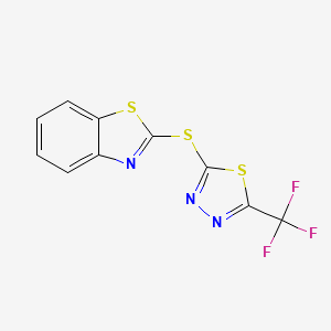 molecular formula C10H4F3N3S3 B15454062 2-{[5-(Trifluoromethyl)-1,3,4-thiadiazol-2-yl]sulfanyl}-1,3-benzothiazole CAS No. 62616-75-5