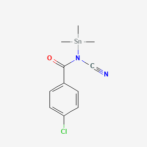 molecular formula C11H13ClN2OSn B15454071 4-Chloro-N-cyano-N-(trimethylstannyl)benzamide CAS No. 62150-03-2