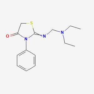 molecular formula C14H19N3OS B15454144 2-{[(Diethylamino)methyl]imino}-3-phenyl-1,3-thiazolidin-4-one CAS No. 62471-68-5