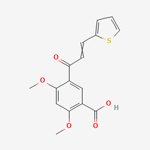 molecular formula C16H14O5S B15454162 2,4-Dimethoxy-5-[3-(thiophen-2-yl)acryloyl]benzoic acid CAS No. 62435-13-6