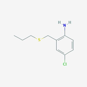 molecular formula C10H14ClNS B15454281 4-Chloro-2-[(propylsulfanyl)methyl]aniline CAS No. 62173-23-3