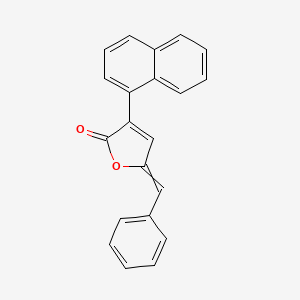 molecular formula C21H14O2 B15454319 5-Benzylidene-3-(naphthalen-1-yl)furan-2(5H)-one CAS No. 62427-15-0