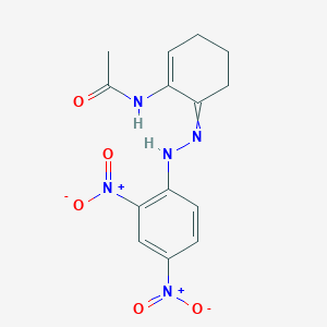 molecular formula C14H15N5O5 B15454329 N-{6-[2-(2,4-Dinitrophenyl)hydrazinylidene]cyclohex-1-en-1-yl}acetamide CAS No. 62372-84-3