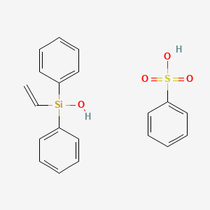 molecular formula C20H20O4SSi B15454353 Benzenesulfonic acid;ethenyl-hydroxy-diphenylsilane CAS No. 62381-61-7