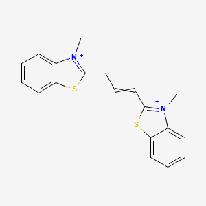 molecular formula C19H18N2S2+2 B15454383 2,2'-(Prop-1-ene-1,3-diyl)bis(3-methyl-1,3-benzothiazol-3-ium) CAS No. 62077-43-4