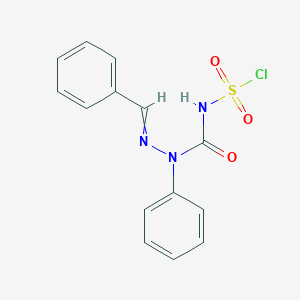 molecular formula C14H12ClN3O3S B15454474 (2-Benzylidene-1-phenylhydrazinecarbonyl)sulfamyl chloride CAS No. 62441-94-5