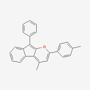 molecular formula C26H20O B15454483 4-Methyl-2-(4-methylphenyl)-9-phenylindeno[2,1-B]pyran CAS No. 62095-94-7