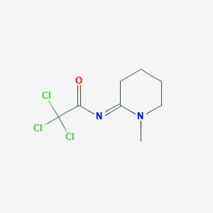 molecular formula C8H11Cl3N2O B15454493 Acetamide, 2,2,2-trichloro-N-(1-methyl-2-piperidinylidene)- CAS No. 62026-60-2