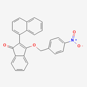 molecular formula C26H17NO4 B15454506 2-(Naphthalen-1-yl)-3-[(4-nitrophenyl)methoxy]-1H-inden-1-one CAS No. 62345-42-0