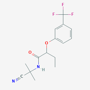 molecular formula C15H17F3N2O2 B15454549 N-(2-Cyanopropan-2-yl)-2-[3-(trifluoromethyl)phenoxy]butanamide CAS No. 62047-34-1