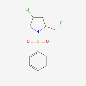 molecular formula C11H13Cl2NO2S B15454552 1-(Benzenesulfonyl)-4-chloro-2-(chloromethyl)pyrrolidine CAS No. 62035-74-9