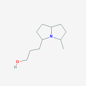 molecular formula C11H21NO B15454867 3-(5-Methylhexahydro-1H-pyrrolizin-3-yl)propan-1-ol CAS No. 62179-38-8