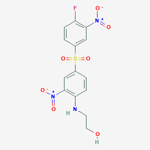 2-[4-(4-Fluoro-3-nitrobenzene-1-sulfonyl)-2-nitroanilino]ethan-1-ol