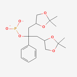 molecular formula C19H27O7P-2 B15454905 [1,3-Bis(2,2-dimethyl-1,3-dioxolan-4-yl)-2-phenylpropan-2-yl] phosphite CAS No. 62438-25-9