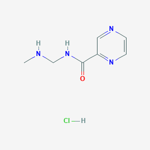 molecular formula C7H11ClN4O B15454913 N-(methylaminomethyl)pyrazine-2-carboxamide;hydrochloride CAS No. 62068-76-2