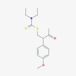 molecular formula C16H23NO2S2 B15455013 2-(4-Methoxyphenyl)-3-oxobutyl diethylcarbamodithioate CAS No. 61998-53-6