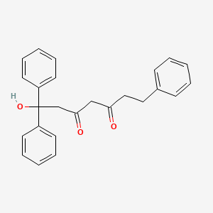 molecular formula C25H24O3 B15455058 3,5-Heptanedione, 1-hydroxy-1,1,7-triphenyl- CAS No. 62054-78-8